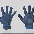 Blue Pair of Knitted Gloves with Textured Design for Daily Use