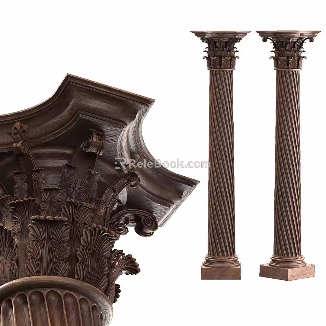 European Classical Roman Column Simple European Column Classical Column 3d model