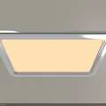 Square White Frame Ceiling Light with Bright Illumination Mounted on Light Colored Ceiling 3d model