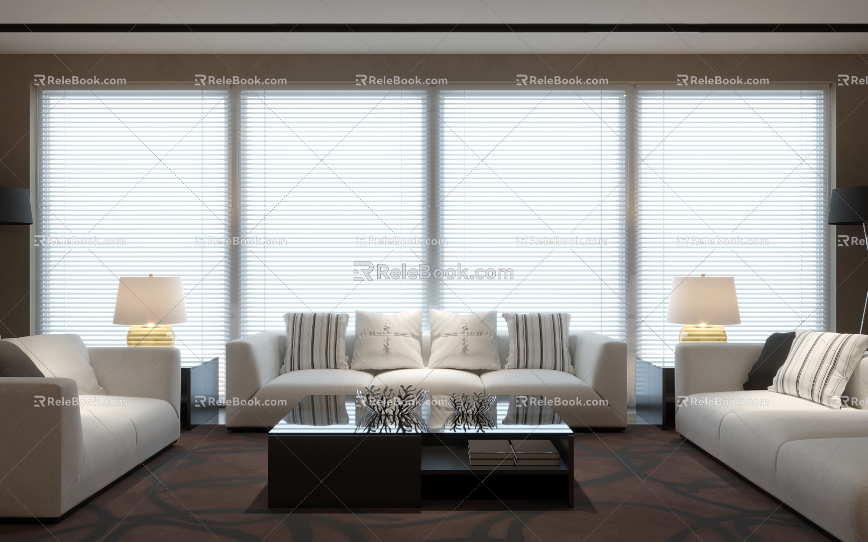 Modern living room sofa combination 3d model