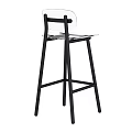 Modern Transparent Bar Stools With Black Metal Legs And Clear Seat Design