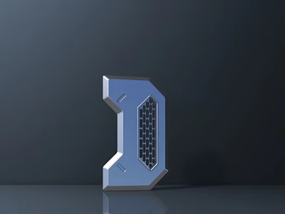 Shiny Silver Metallic Commercial Equipment With Grid Pattern And D Shaped Design 3d model