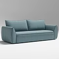 Modern Light Blue Two Seater Sofa With Sleek Upholstered Fabric Design 3d model
