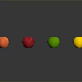 Fresh Colorful Apples And Slices With Mushroom Shaped Decorations On Gray Background