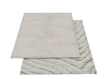 Square Rugs With Textured Wave Patterns And Neutral Beige Gray Tones For Home Decor 3d model