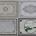 Decorative Floor Tiles Featuring Various Ornate Patterns And Elegant Borders 3d model