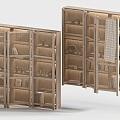 Quiet Chinese and Ancient Style Decorative Cabinet Locker High Cabinet Push-pull Door Furnishings Decoration 3d model