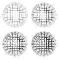Silver Metal Mesh Sphere Decorative Ornament Set With Various Sizes