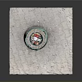 Concrete Trash Bin Setup With Green Trash Bag On Square Stone Slab