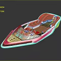 Sleek Modern Watercraft With Red Black Exterior Transparent Windshield And Brown Seats