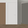 Modern Interior With Wooden White And Gray Hinged Doors In Open Style
