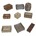 Wooden box express box storage box toolbox packing box beer box outdoor box 3d model