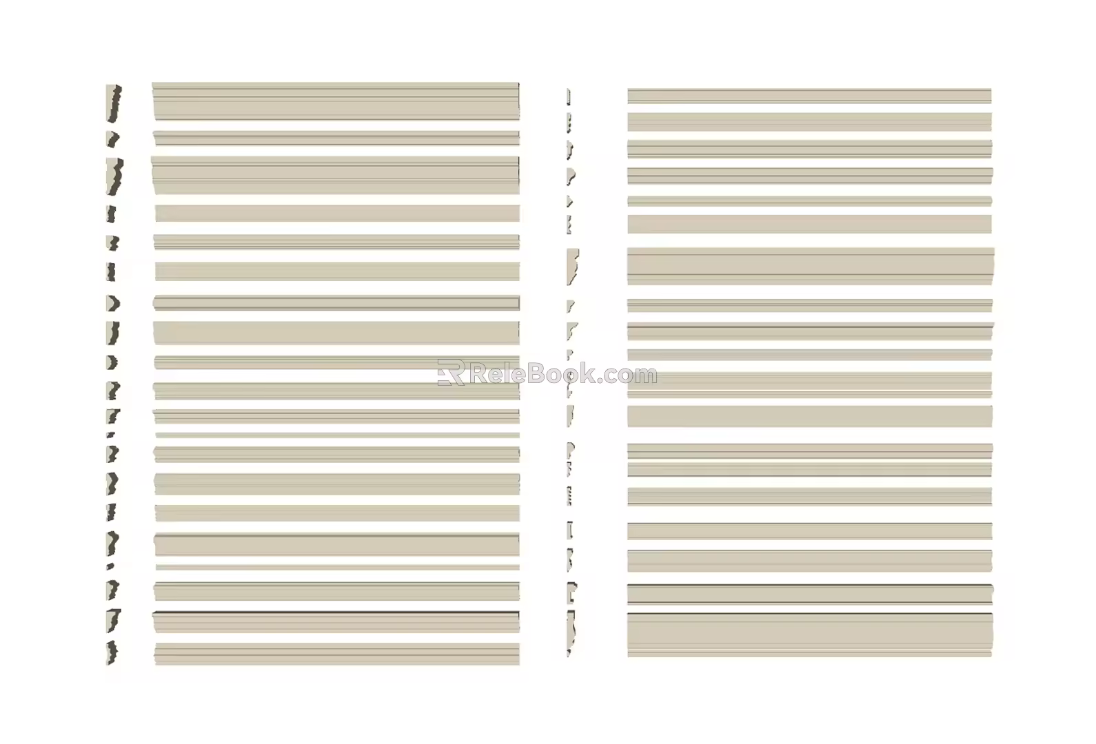 European style gypsum line closing gypsum line 3d model