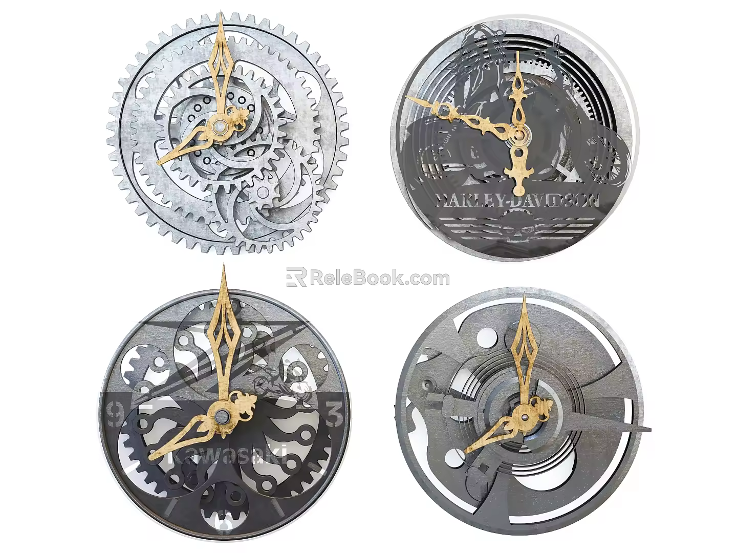 Industrial LOFT clock mechanical clock 3d model