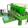 Oil and gas separation plant Industrial equipment 3d model