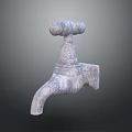 Vintage Textured Metal Faucet With Classic Handle Design For Home Decoration