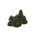 Decorative Ornament Set Featuring Various Green Plants Bushes Trees and Foliage for Home Decor