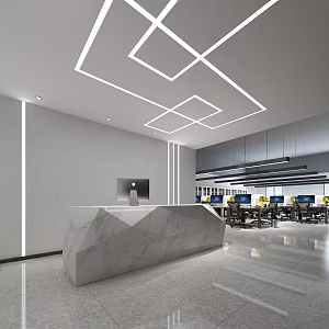 Modern Front Office Reception Opening Office 3d model