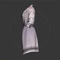 Elegant Light Purple Long Coat With Decorative Collar And Cuffed Sleeves Design