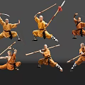 2D costume figure Shaolin monk Shaolin kungfu Shaolin monk costume man 3d model