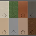 Soft Package Fabric Samples In Diverse Colors With Matching Decorative Balls 3d model