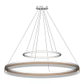 Modern Double Ring Chandelier with White Circular Design and Illuminated Rings for Contemporary Interior Spaces