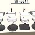 Minotti Washbasin Collection Featuring Various White And Grey Designs And Styles