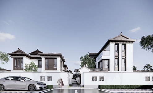 New Chinese-style Villa District 3d model