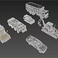 Vintage Car And Military Vehicles Including Truck Excavator Tractor Models