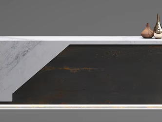 Modern reception desk marble front desk decoration combination 3d model