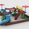 LEGO toy blocks playground amusement park 3d model