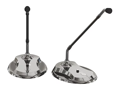 Office Electrical Appliances Desktop Microphones With Adjustable Arm And Metal Base 3d model