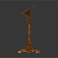 Carved Wooden Pedestal Stand With Square Top And Intricate Design Details