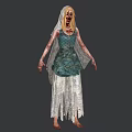 Game Movie Character Bloody Blonde White Veil Tattered Wedding Dress Outstretched Hands Horror Zombie Appearance 3d model
