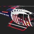 Patriotic Themed Helicopter With Red White Blue Stripes Stars And Outta The Cage Graphic