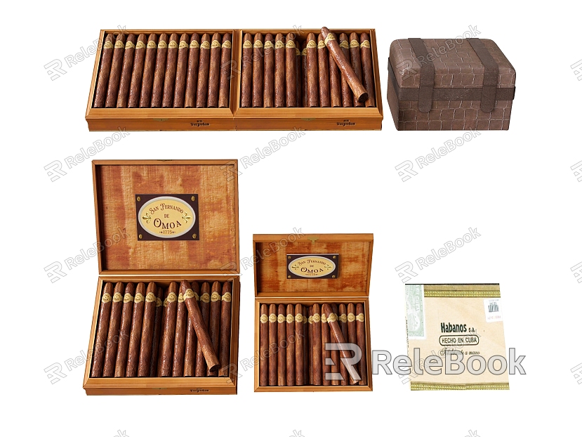 Modern Cigar Cigarette Log Box model