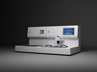 Modern Industrial Equipment With Multiple Screens And Automated Control Panel 3d model