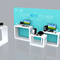 Interactive Zone Featuring Dell IT Products for Startup at Exhibition Booth with Laptops 3d model
