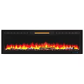 Slim Modern Electric Fireplace With Realistic Flame Effect And Black Wall Mounted Design