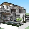 Modern Detached Villa With Swimming Pool Terrace And Large Glass Windows