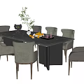 Modern Dining Table and Chair Combination 3d model