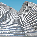 Modern High Rise Hotel Building Exterior Design With Windows And Trees