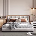 Modern Bedroom Interior With Platform Bed Wardrobe Accent Chair And Track Lighting