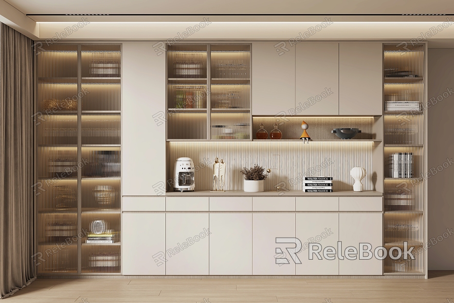 Modern Wine Cabinet Cream Wine Cabinet model