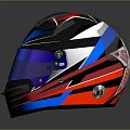 Weapon Helmet With Tactical Design Carbon Fiber Shell And Blue Red Color Accents