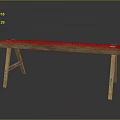 Rustic Wooden Bench With Natural Wood Grain And Simple Leg Structure