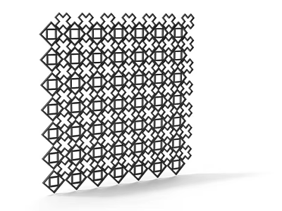 Modern Architectural Component With Openwork Geometric Lattice Pattern And Interlocking Diamond Shapes 3d model