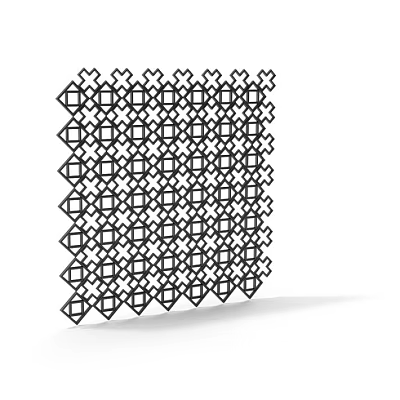 Modern Architectural Component With Openwork Geometric Lattice Pattern And Interlocking Diamond Shapes 3d model