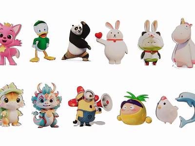 2D cartoon animal IP image 3d model