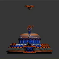 Colorful Mechanical Toy Set With Round Base Transparent Top And Flying Components